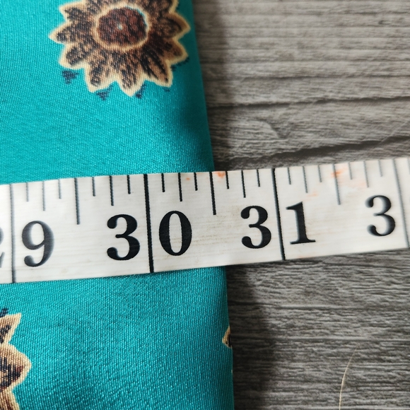 Vintage Tan Jay 2 Piece Midi Dress Set Teal Green With Floral Print Women's 8 - Picture 16 of 16